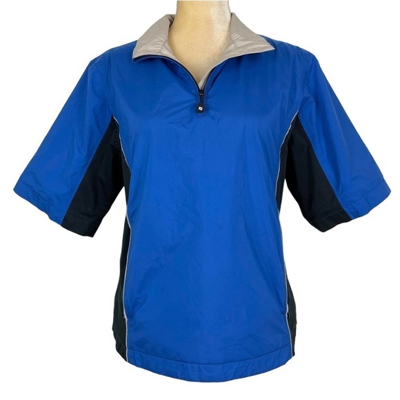 FootJoy DryJoys Short Sleeve Quarter Zip Pull Over Wind Shirt Small Outdoors - Picture 1 of 9
